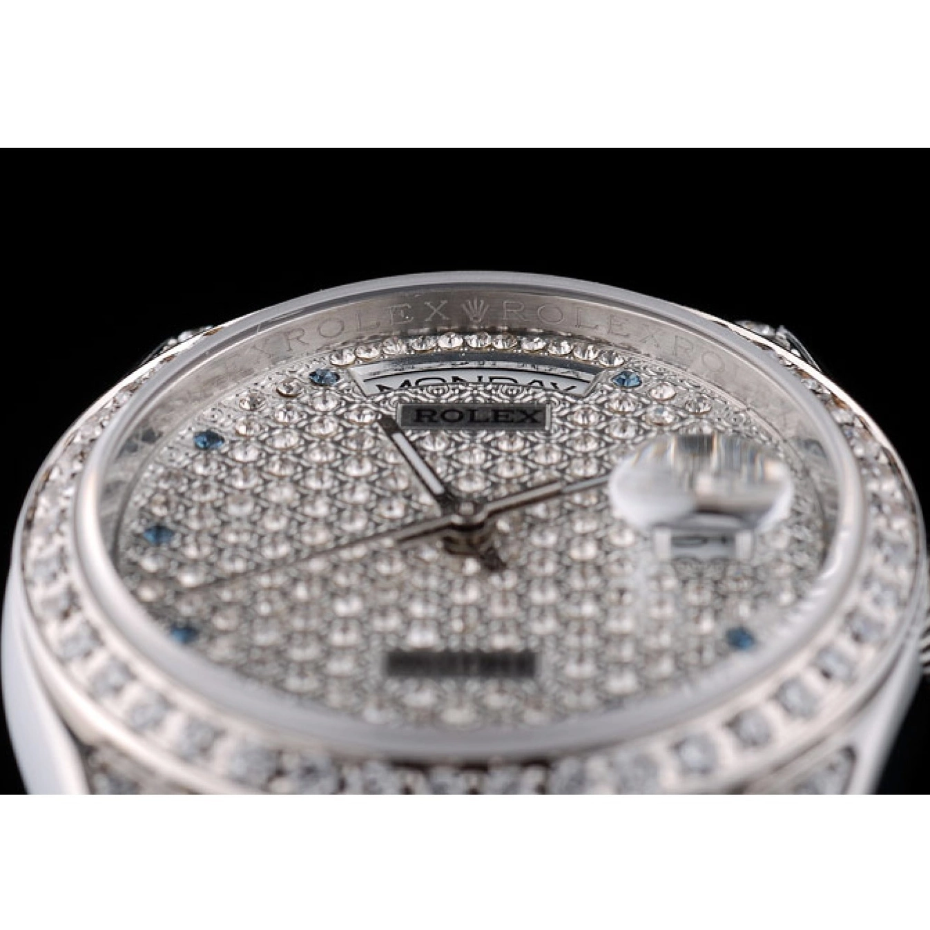 Aaa replica watch DayDate Plated Stainless Dial Steel Plated Bracelet Rolex Diamond 41986 Diamond 0526